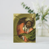 Porträt eines Moors, der eine Flagge an einem Fens Postkarte (Stehend Vorderseite)