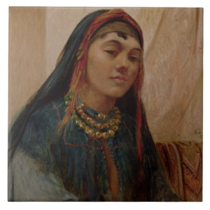 Porträt eines nahöstlichen Mädchens, c.1859 (Öl an Fliese