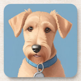 Porträt eines Niedlichen Hundes mit blauem Collar Getränkeuntersetzer