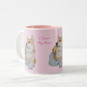 Porträt eines niedlichen Teddybären Zweifarbige Tasse (Vorderseite Links)