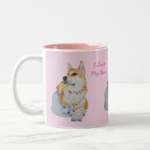 Porträt eines niedlichen Teddybären Zweifarbige Tasse