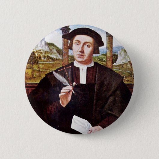 Porträt eines Notars durch Quentin Massys Button (Vorderseite)