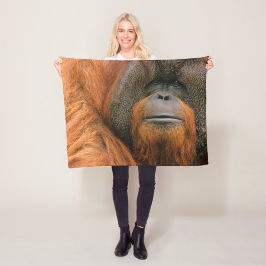 Porträt eines Orang-Utan-Männchens, Georgia, USA Fleecedecke (Beispiel)