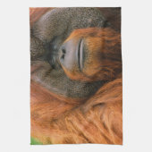 Porträt eines Orang-Utan-Männchens, Georgia, USA Geschirrtuch (Vertikal)