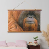 Porträt eines Orang-Utan-Männchens, Georgia, USA Wandteppich Mit Holzrahmen (Schlafzimmer)