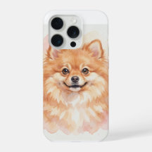 Porträt eines Pomeranian in Wasserfarbe