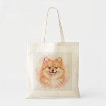 Porträt eines Pomeranian in Wasserfarbe