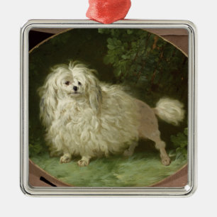 Porträt eines Pudels Ornament Aus Metall