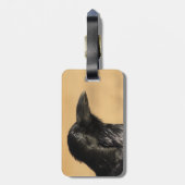 Porträt eines Raben Gepäckanhänger (Rückseite vertikal)