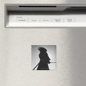Porträt eines Samurai-Kriegers mit einem Schwert Magnet (In Situ (Geschirrspüler))
