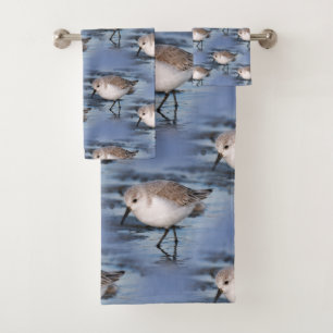 Porträt eines Sanderlings Badhandtuch Set