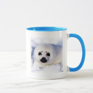 Porträt eines Sattelrobbenjungen Tasse