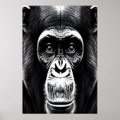 Porträt eines Schimpansen | AI Art Poster (Vorne)