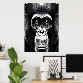 Porträt eines Schimpansen | AI Art Poster (Heimbüro)