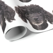 Porträt eines schwarzen Pudels Geschenkpapier (Rolleneckpunkt)