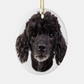 Porträt eines schwarzen Pudels Keramik Ornament (Rechts)