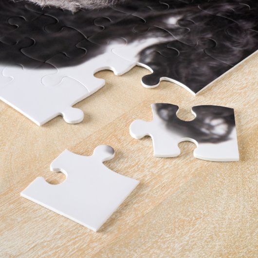 Porträt eines schwarzen Pudels Puzzle (Seite)