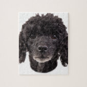Porträt eines schwarzen Pudels Puzzle (Vertikal)