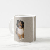 Porträt eines Sheltie-Mischlingshundes Kaffeetasse (Vorderseite Links)