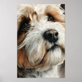 Porträt eines Shih-Doodle-Hundes Poster