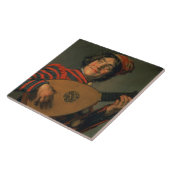 Porträt eines Spaßvogels mit einem Dichtungskitt Fliese (Seite)