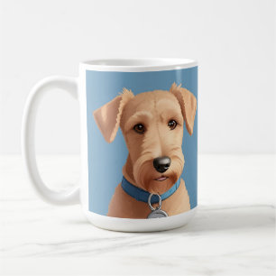 Porträt eines süßen Hundes mit blauem Halsband Kaffeetasse