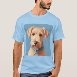 Porträt eines süßen Hundes mit blauem Halsband T-Shirt