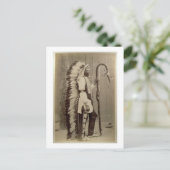 Porträt eines Ureinwohners aus "Buffalo Bill's Postkarte (Stehend Vorderseite)