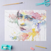 Porträt eines Watercolor-Gemäldes für Frauen Seidenpapier (Basteln)