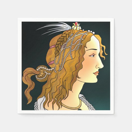 Porträt eines weiblichen Napkins Serviette (Vorderseite)