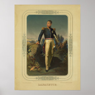 Porträt französischen Des Lafayette Generals Poster