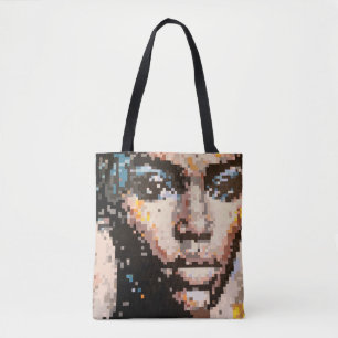 Porträt Frau Pixel intensiver und schweigender Bli Tasche