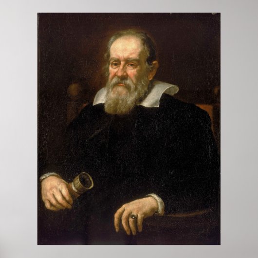 Porträt Galileo Galilei von Justus Sustermans Poster (Vorne)