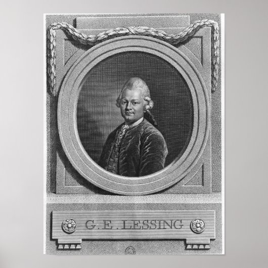Porträt Gotthold Ephraim Lessing Poster (Vorne)