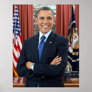 Porträt im Ovalen Amtssitz, Obama Barack US-Präsid Poster