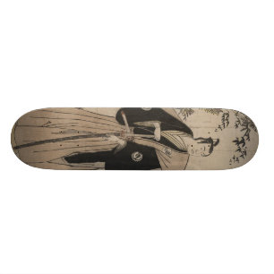 Porträt in voller Länge eines Samurai-Kriegers C Skateboard