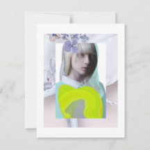 Porträt junges Mädchen Pastell Neon Digital Collag