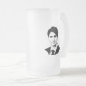 Porträt Justin Trudeau Mattglas Bierglas (VorderseiteRechts)