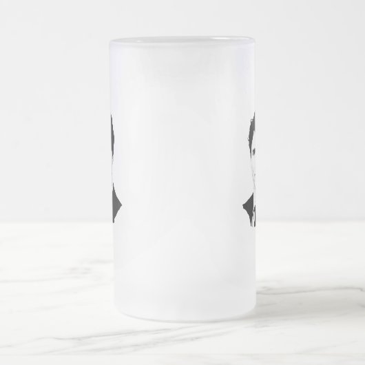 Porträt Justin Trudeau Mattglas Bierglas (Mittel)