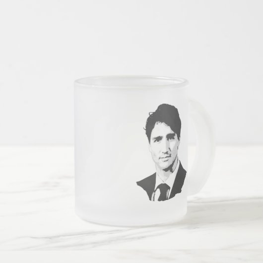 Porträt Justin Trudeau Mattglastasse (VorderseiteRechts)