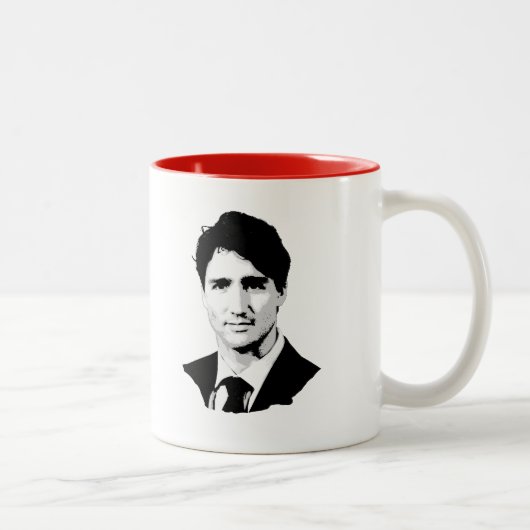 Porträt Justin Trudeau Zweifarbige Tasse (Rechts)