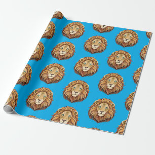 Porträt Löwenkopf Vorderansicht Geschenkpapier
