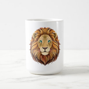 Porträt Löwenkopf Vorderansicht Kaffeetasse