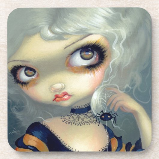 "Porträt mit ein Spiderling" Untersetzer (Vorderseite)