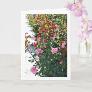 Porträt mit rosa Rosen Karte