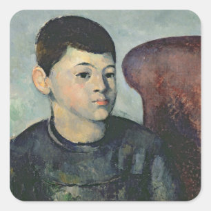 Porträt Pauls Cezanne des Sohns des Künstlers, Quadratischer Aufkleber