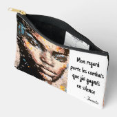 Porträt Pixel Art vibrierende Kunst Zubehörtasche (Offen)