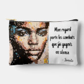 Porträt Pixel Art vibrierende Kunst Zubehörtasche (Vorderseite)