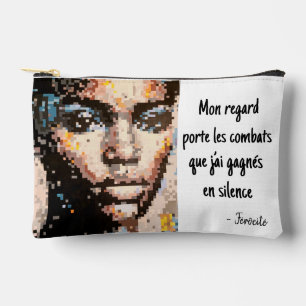 Porträt Pixel Art vibrierende Kunst Zubehörtasche