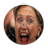 Porträt politischer Dartscheibe Hillary Clintons (vorne)